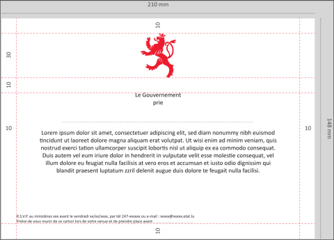 Carton d’invitation avec lion seul