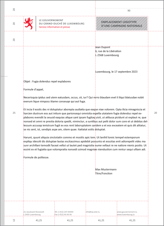 Letterhead with logo for a national communication campaign