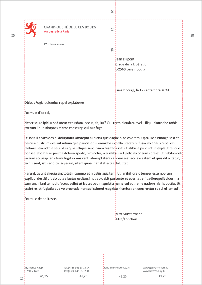 Papier à en-tête ambassade